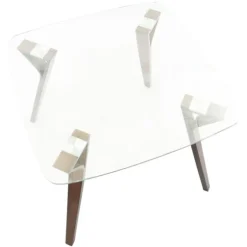 Brown Wood & Glass Midcentury Modern Dining Table-Kirkland's Home Sale