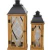 Brown Wood And Black Mesh Lanterns, Set Of 2-Kirkland's Home Best Sale
