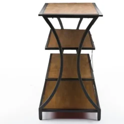 Brown Wood And Curved Metal 4-Tier Console Table-Kirkland's Home Fashion