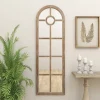 Brown Wood And Glass Arched Windowpane Mirror-Kirkland's Home Best