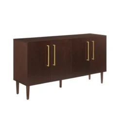 Brown Wood And Gold 4-Door Cabinet-Kirkland's Home New