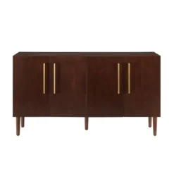 Brown Wood And Gold 4-Door Cabinet-Kirkland's Home New