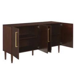 Brown Wood And Gold 4-Door Cabinet-Kirkland's Home New