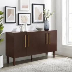 Brown Wood And Gold 4-Door Cabinet-Kirkland's Home New