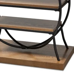 Brown Wood And Metal Circle Center Console Table-Kirkland's Home Best Sale