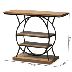 Brown Wood And Metal Circle Center Console Table-Kirkland's Home Best Sale