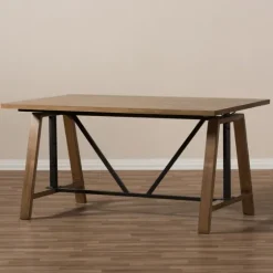 Brown Wood And Metal Linear Base Desk-Kirkland's Home New