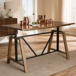 Brown Wood And Metal Linear Base Desk-Kirkland's Home New