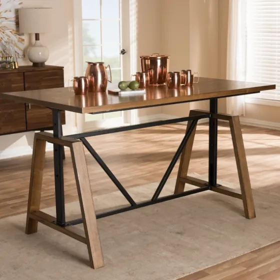 Brown Wood And Metal Linear Base Desk-Kirkland's Home New