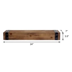 Brown Wood And Metal Shelf, 24 In.-Kirkland's Home Outlet