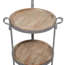 Brown Wood And Metal 3-Tier Side Table-Kirkland's Home Cheap