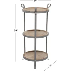 Brown Wood And Metal 3-Tier Side Table-Kirkland's Home Cheap