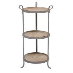 Brown Wood And Metal 3-Tier Side Table-Kirkland's Home Cheap