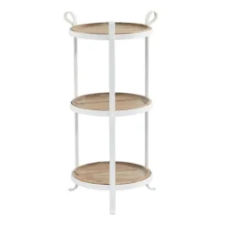 Brown Wood And Metal 3-Tier Side Table-Kirkland's Home Fashion