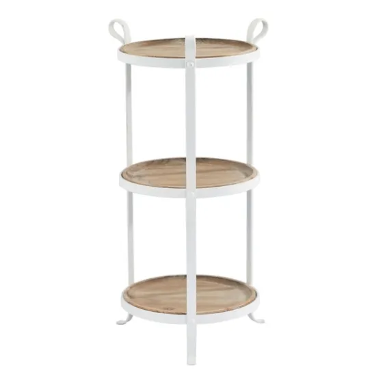 Brown Wood And Metal 3-Tier Side Table-Kirkland's Home Fashion