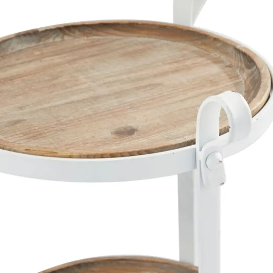Brown Wood And Metal 3-Tier Side Table-Kirkland's Home Fashion