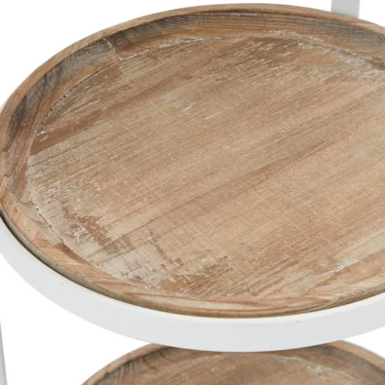 Brown Wood And Metal 3-Tier Side Table-Kirkland's Home Fashion