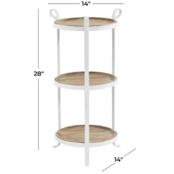 Brown Wood And Metal 3-Tier Side Table-Kirkland's Home Fashion