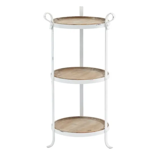 Brown Wood And Metal 3-Tier Side Table-Kirkland's Home Fashion
