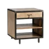 Brown Wood And Metal Trim Single Drawer Side Table-Kirkland's Home Store
