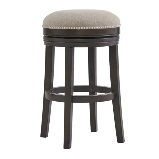 Brown Wood Backless Swivel Bar Stool-Kirkland's Home Discount