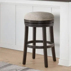 Brown Wood Backless Swivel Bar Stool-Kirkland's Home Discount