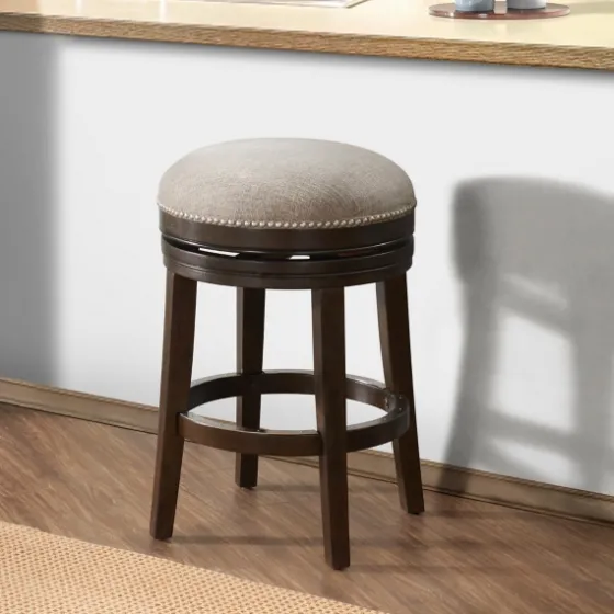 Brown Wood Backless Swivel Counter Stool-Kirkland's Home Hot