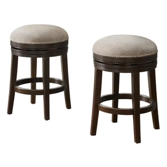 Brown Wood Backless Swivel 2-Pc. Counter Stool Set-Kirkland's Home Cheap