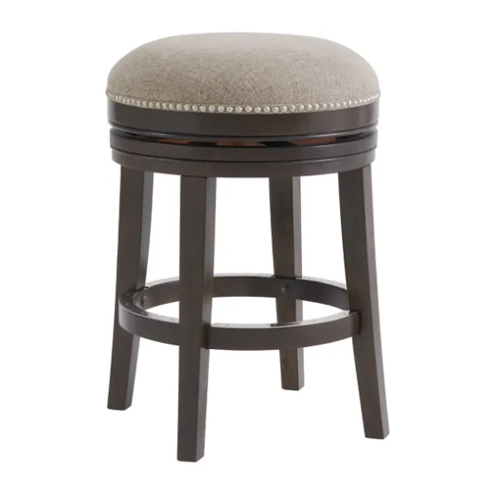 Brown Wood Backless Swivel 2-Pc. Counter Stool Set-Kirkland's Home Cheap