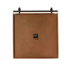 Brown Wood Black Metal Accent Square Wall Clock-Kirkland's Home Outlet