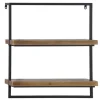 Brown Wood Black Metal Frame Wall Shelves-Kirkland's Home Sale