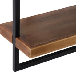 Brown Wood Black Metal Frame Wall Shelves-Kirkland's Home Sale