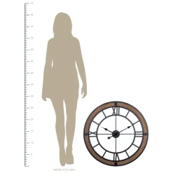 Brown Wood Black Metal Open Cut Out Wall Clock-Kirkland's Home Sale