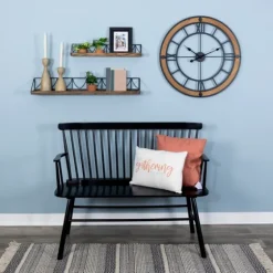 Brown Wood Black Metal Open Cut Out Wall Clock-Kirkland's Home Sale