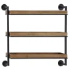 Brown Wood Black Metal Pipe Frame Wall Shelf-Kirkland's Home Best