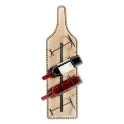 Brown Wood Bottle Frame Metal Bracket Wine Holder-Kirkland's Home Flash Sale