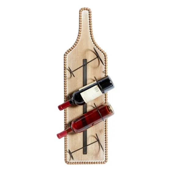 Brown Wood Bottle Frame Metal Bracket Wine Holder-Kirkland's Home Flash Sale