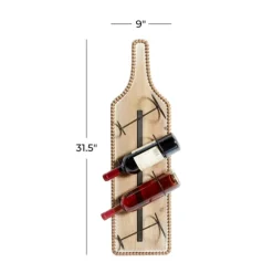 Brown Wood Bottle Frame Metal Bracket Wine Holder-Kirkland's Home Flash Sale