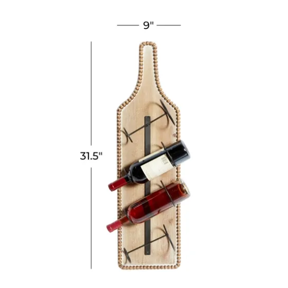 Brown Wood Bottle Frame Metal Bracket Wine Holder-Kirkland's Home Flash Sale