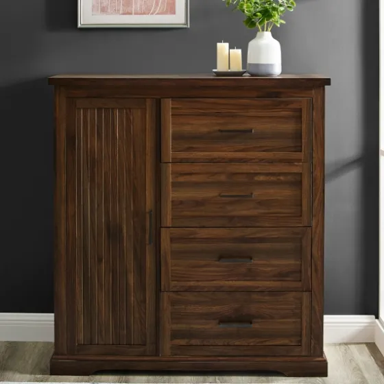 Brown Wood Cabinet And 4-Drawer Wardrobe-Kirkland's Home Discount