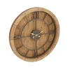Brown Wood Frame Black Metal Cutout Wall Clock-Kirkland's Home Sale