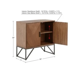 Brown Wood Frame Metal Base 2-Door Cabinet-Kirkland's Home Cheap