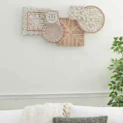 Brown Wood Geometric Layered Shapes Wall Plaque-Kirkland's Home Outlet