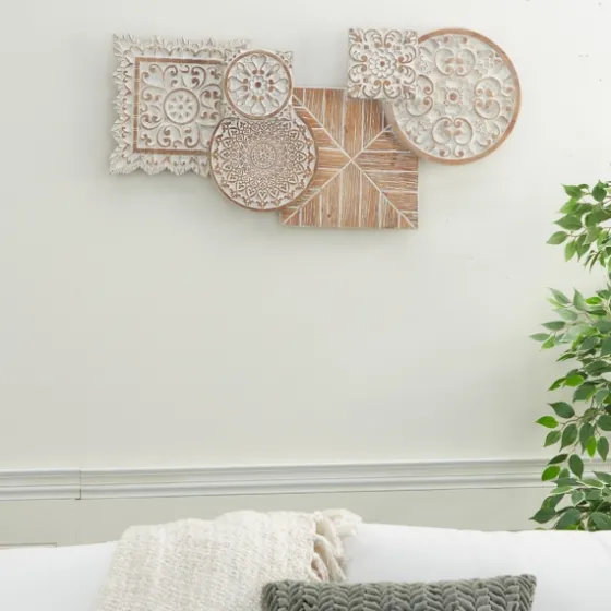 Brown Wood Geometric Layered Shapes Wall Plaque-Kirkland's Home Outlet