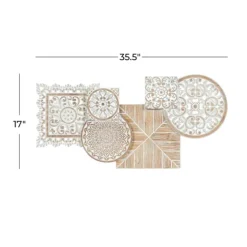 Brown Wood Geometric Layered Shapes Wall Plaque-Kirkland's Home Outlet