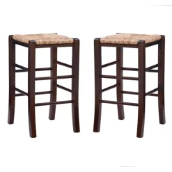 Brown Wood Grass Backless 2-Pc. Counter Stool Set-Kirkland's Home Discount