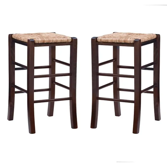Brown Wood Grass Backless 2-Pc. Counter Stool Set-Kirkland's Home Discount