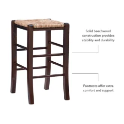 Brown Wood Grass Backless 2-Pc. Counter Stool Set-Kirkland's Home Discount