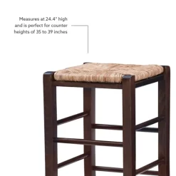 Brown Wood Grass Backless 2-Pc. Counter Stool Set-Kirkland's Home Discount