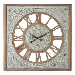 Brown Wood Gray Metal Cutout Wall Clock-Kirkland's Home Cheap